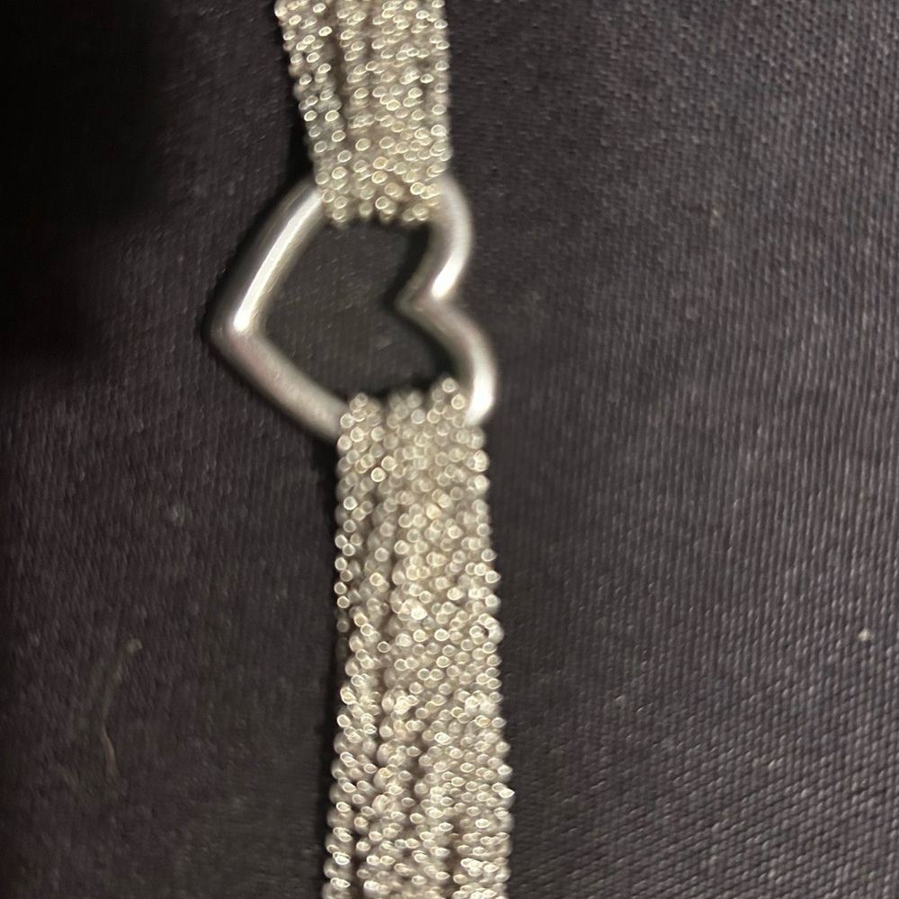 Auth Tiffany & Co. Silver Heart Multi-Chain Toggle Bracelet 6.75 L Send Offer - Picture 8 of 9